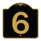 Signmission Designer Series Sign-Sign W/ Number 6, Black & Gold Aluminum Sign, 18" x 18", BG-1818-22893 A-DES-BG-1818-22893 - alternate 1
